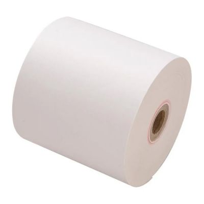 Horiba printer paper, pack of 20, close-up, for Citizen CBM-910II, clear and smudge-resistant printouts for documentation of measurement results20er Pack Horiba Druckerpapier, auf dem Bild eine Roll in weiß